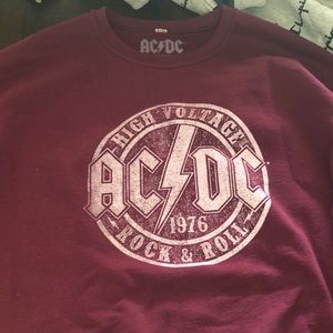 AC/DC oversized maroon crewneck